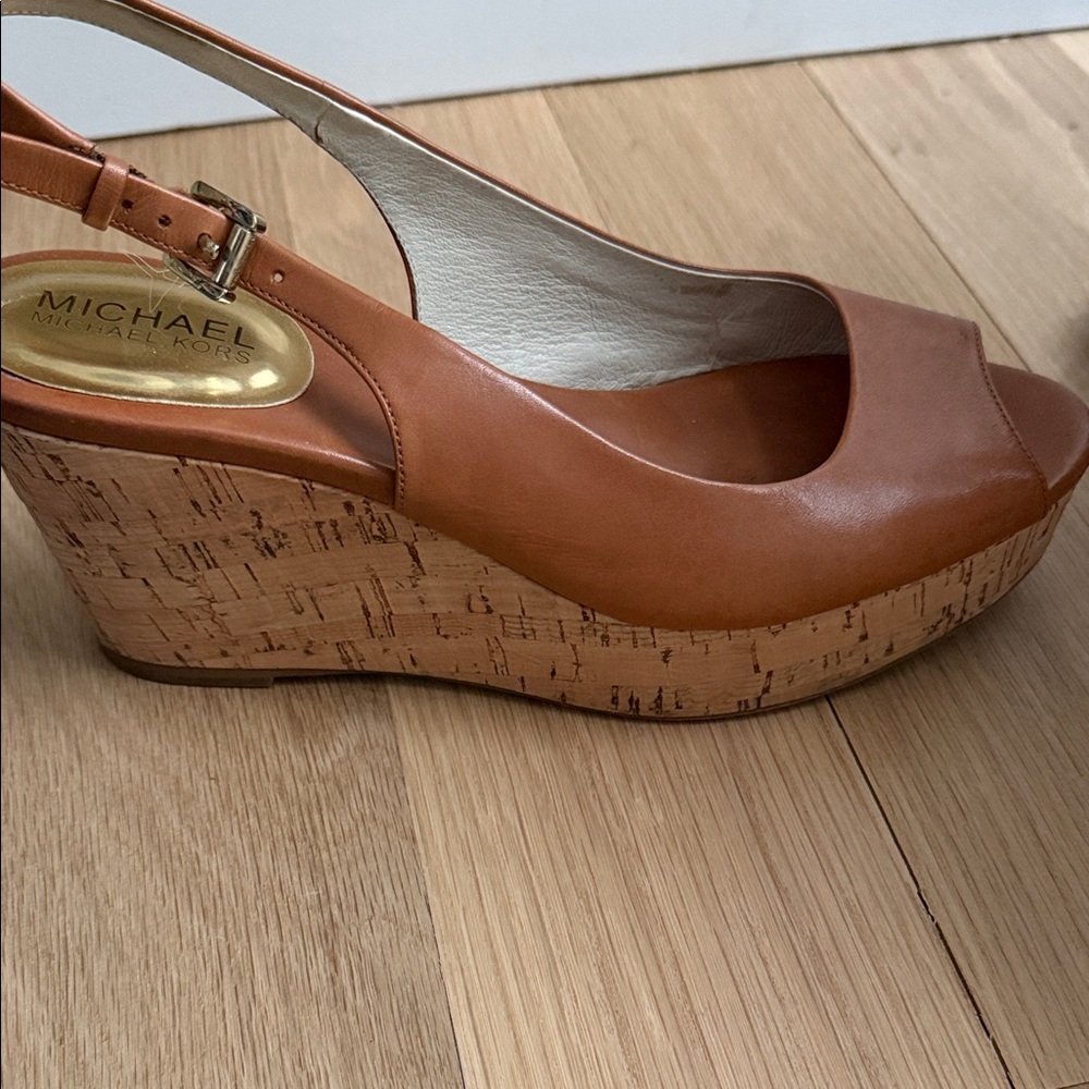 Michael Kors Brown Leather Wedges